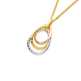 9ct+Gold+Tri+Tone+Pear+Pendant