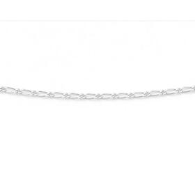 Sterling+Silver+45cm+Fine+1%2B1+Figaro+Chain