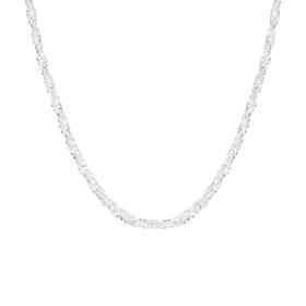 Silver+45cm+Diamond-cut+Singapore+Chain