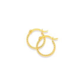 9ct+Gold+8mm+Tight+Twist+Hoop+Earrings