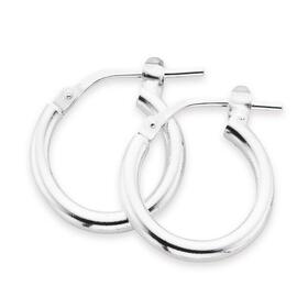 Silver+10mm+Hoop+Earrings