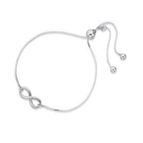 Silver+Fine+Infinity+Friendship+Bracelet