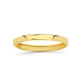 9ct+Gold+Square+Hollow+Stacker+Ring