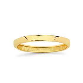 9ct-Gold-Scalloped-Square-Stacker-Ring-Size-O on sale