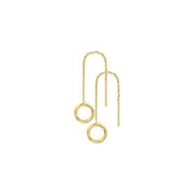 9ct-Gold-Open-Diamond-Cut-Circle-Trace-Drop-Thread-Through-Earrings on sale