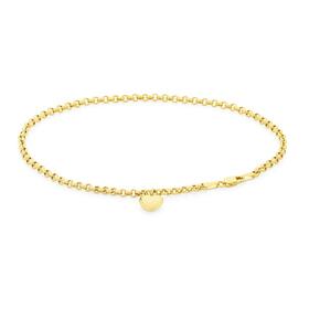 9ct-Gold-19cm-Belcher-Heart-Charm-Bracelet on sale