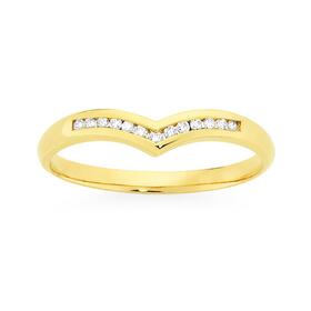 9ct+Gold+Diamond+%22V%22+Shape+Band