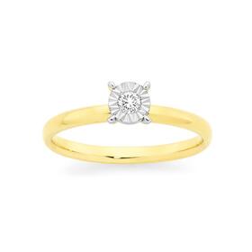 9ct+Gold+Diamond+Solitaire+Ring