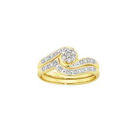 9ct-Gold-Diamond-Bridal-Set on sale