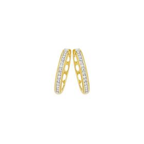 9ct+Gold+Diamond+Huggie+Earrings