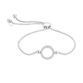 Sterling+Silver+Cubic+Zirconia+Circle+Friendship+Bracelet