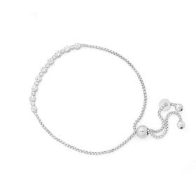 Italian-Sterling-Silver-Cubic-Zirconia-Friendship-Bracelet on sale
