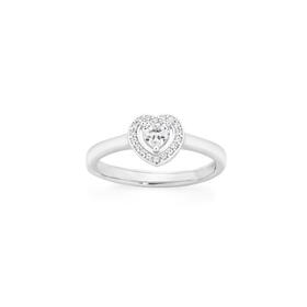 Sterling+Silver+Cubic+Zirconia+Heart+with+Halo+Ring