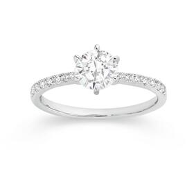 Sterling-Silver-Round-Cubic-Zirconia-Solitaire-Ring on sale