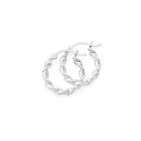 Silver+18mm+Fancy+Twist+Hoop+Earrings