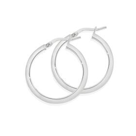 Sterling+Silver+Half+Round+Tube+Hoop+Earrings