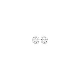 Silver-CZ-4-Claw-Hearts-On-Side-Stud-Earrings on sale