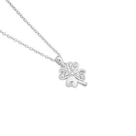 Sterling-Silver-Cubic-Zirconia-Clover-Pendant on sale