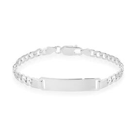Italian-Silver-19cm-ID-Curb-Bracelet on sale