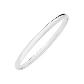 Sterling+Silver+5x65mm+Half+Round+Bangle