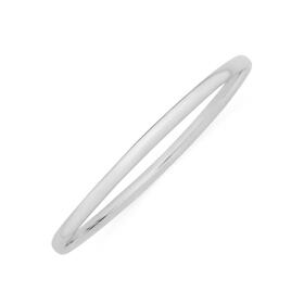 Silver-3X45mm-Solid-Half-Round-Bangle on sale