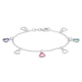 Silver-17cm-Pink-Lavender-Blue-Enamel-Bracelet on sale