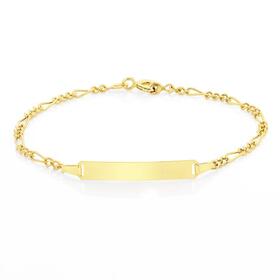 9ct-Gold-15cm-Hollow-Figaro-ID-Bracelet on sale
