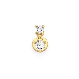 9ct-Gold-Double-Round-Cubic-Zirconia-Claw-Set-Drop-Labret on sale