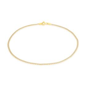 9ct-Gold-Two-Tone-Gold-Solid-25cm-Diamond-Cut-Curb-Anklet on sale