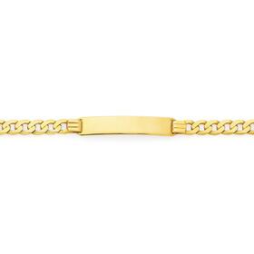 9ct+Gold+21cm+Solid+Curb+ID+Men%26%23039%3Bs+Bracelet