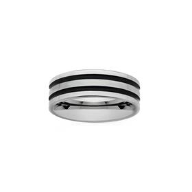 Tungsten-Carbide-Two-Black-Lines-Ring on sale