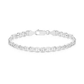 Silver-21cm-Concave-Anchor-Bracelet on sale