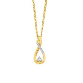 9ct-Two-Tone-Gold-Diamond-Infinity-Twist-Pendant on sale