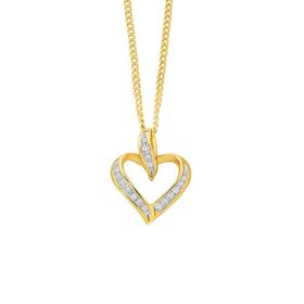 9ct+Gold+Diamond+Open+Heart+Pendant