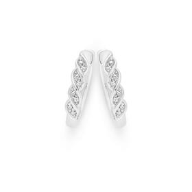 9ct-White-Gold-Diamond-Huggie-Earrings on sale