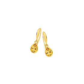 9ct-Gold-Citrine-Hook-Earrings on sale