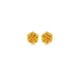 9ct+Gold+Citrine+Stud+Earrings