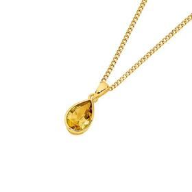 9ct+Gold+Citrine+Bezel+Pendant