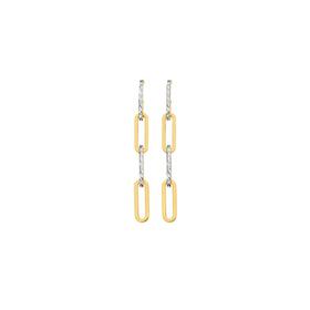 9ct-Gold-Two-Tone-Diamond-Cut-Polished-Multi-Paperclip-Drop-Stud on sale