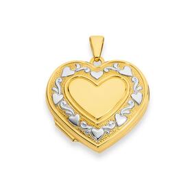 9ct-Two-Tone-Gold-Multi-Hearts-Locket on sale