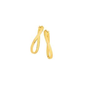 9ct-Gold-25mm-Flat-Tube-Oval-Wave-Hoop-Earring on sale