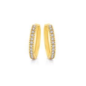 9ct-Gold-Cubic-Zirconia-Hoop-Earrings on sale