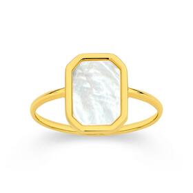 9ct-Gold-Mother-of-Pearl-Dress-Ring on sale