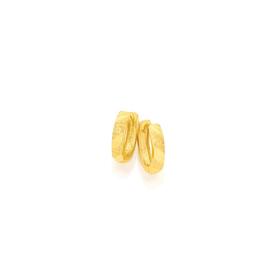 9ct-Gold-Brushed-Striped-Huggie-Earrings on sale