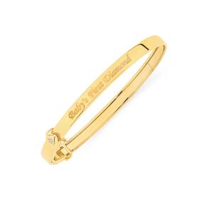 9ct+Gold+45mm+%26%23039%3BBaby%26%23039%3Bs+First+Diamond%26%23039%3B+Diamond-set+Bangle