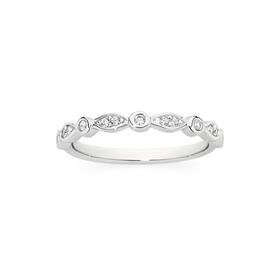 Sterling+Silver+Cubic+Zirconia+Bezel+%26amp%3B+Marquise+Freindship+Ring