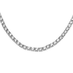 Sterling+Silver+40cm+3mm+Round+Cubic+Zirconia+Evening+Choker+Necklet