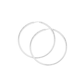 Sterling+Silver+2x40mm+Gypsy+Hoop+Earrings