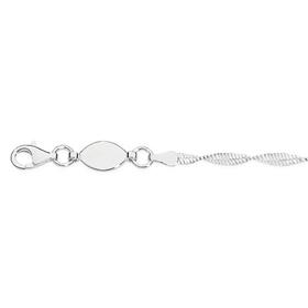 Sterling+Silver+19cm+Fine+Twist+Serpentine+Bracelet