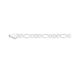 Sterling+Silver+19cm+3%2B1+Figaro+Bracelet